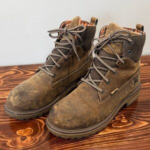 Timberland Women’s Distressed Brown Suede Lace-Up Work Boots